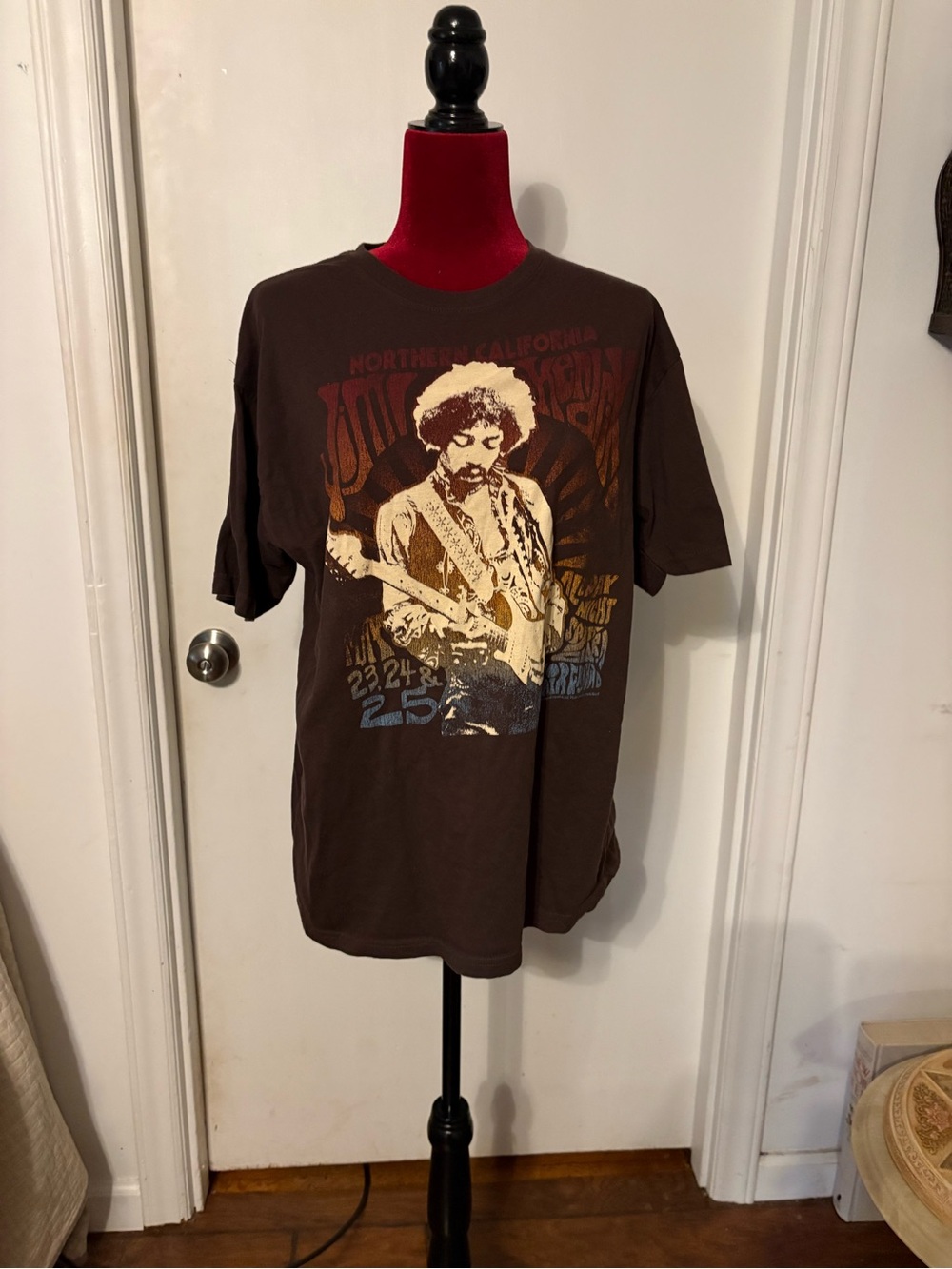 Sinful Brown Short Sleeve Graphic Tee with Cream and Gold Print